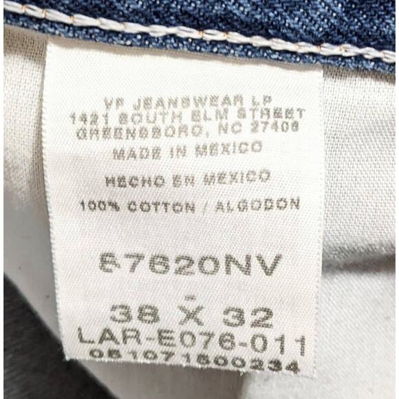 Vintage Rustler Jeans Mens 38x32 Blue Relaxed Straight American Dark Wash Denim - Picture 4 of 8